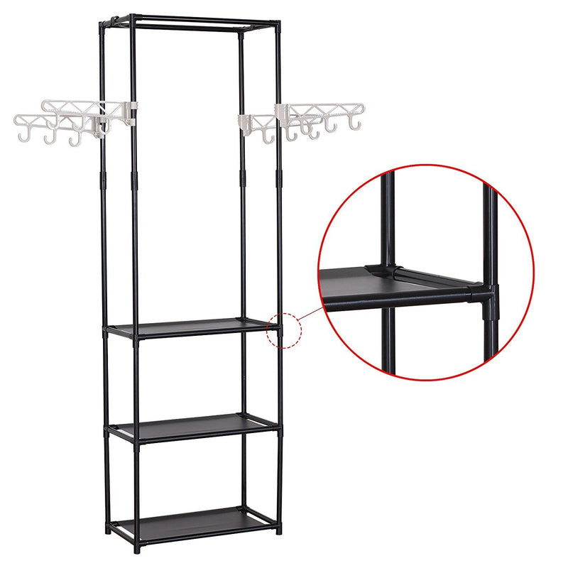 Perchero para ropa con 3 estante y colgador